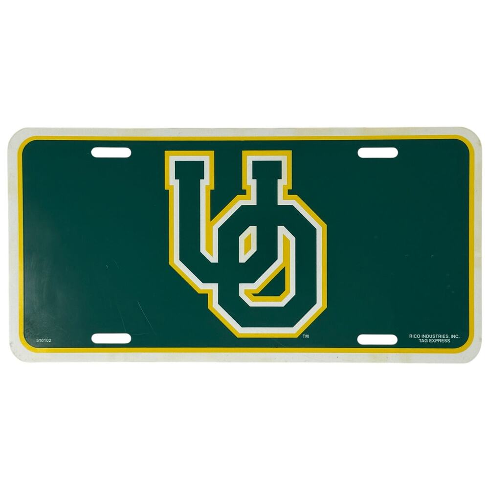 Retro Oregon Ducks UO Novelty License Plate Green & Yellow Fan Decor
